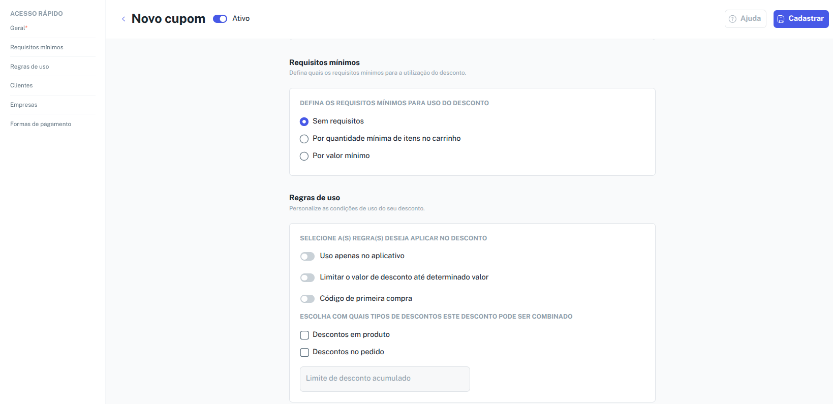 Requisitos mínimos