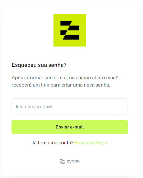 Campo de preenchimento de e-mail