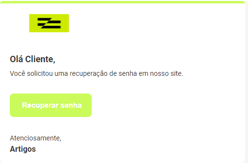 Exemplo de e-mail de recuperação