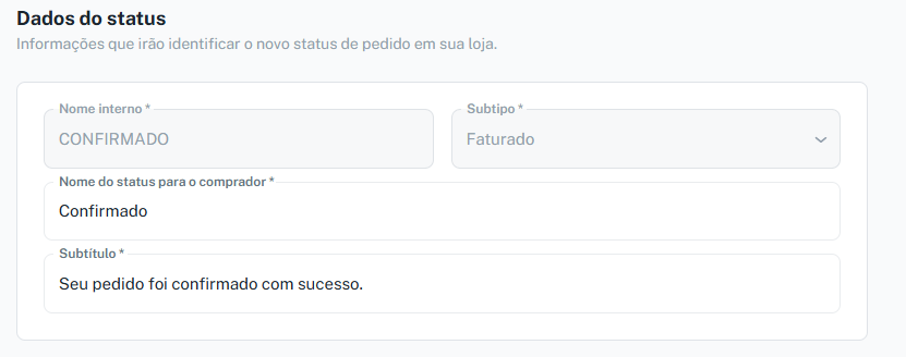 Configuração de Status