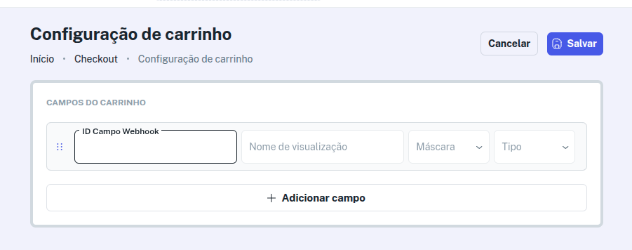 Adicionar novos campos
