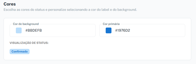 Configuração de Cores do Status