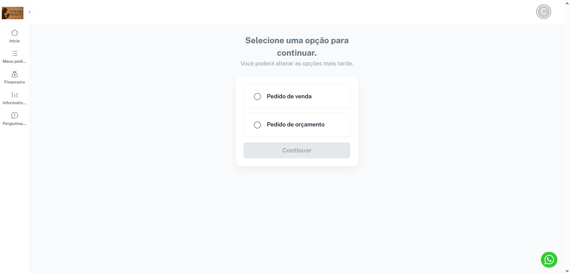 Seleção do modelo de vendas
