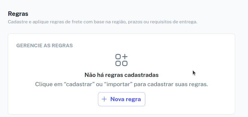 Botão Nova Regra