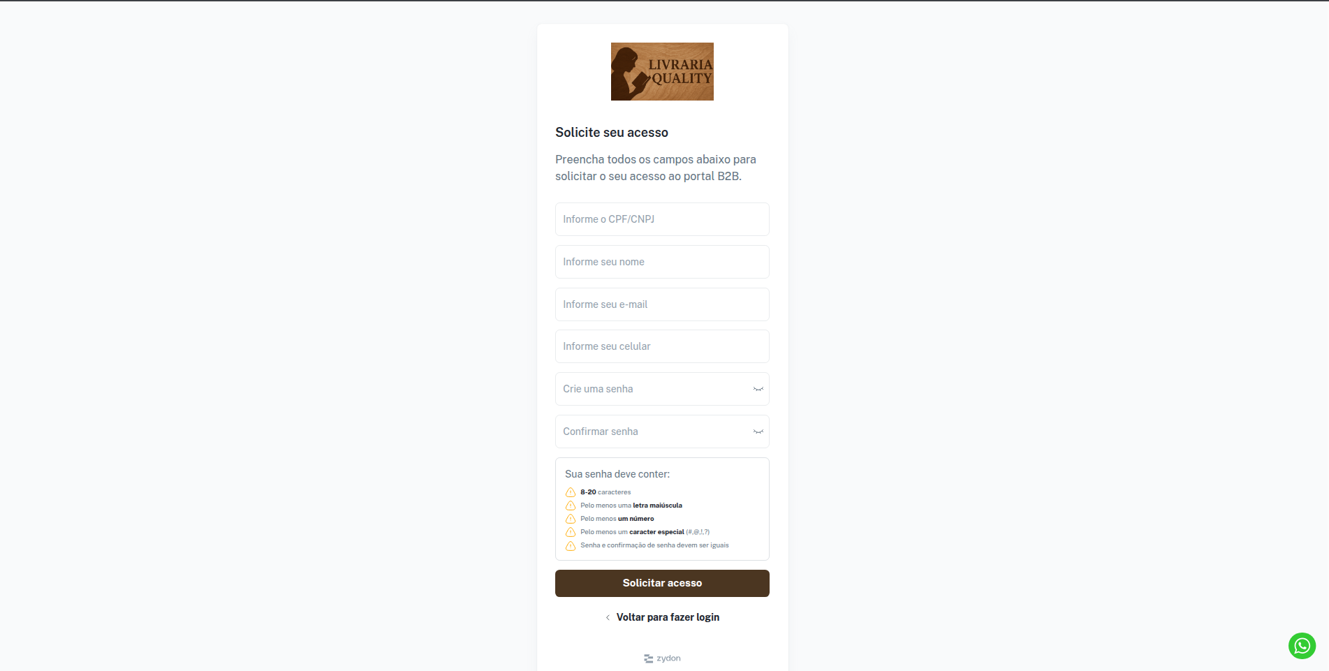 Etapa de solicitação